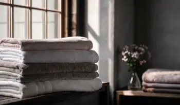 Fresh, folded towels. Oyster Bay Cove laundry service.