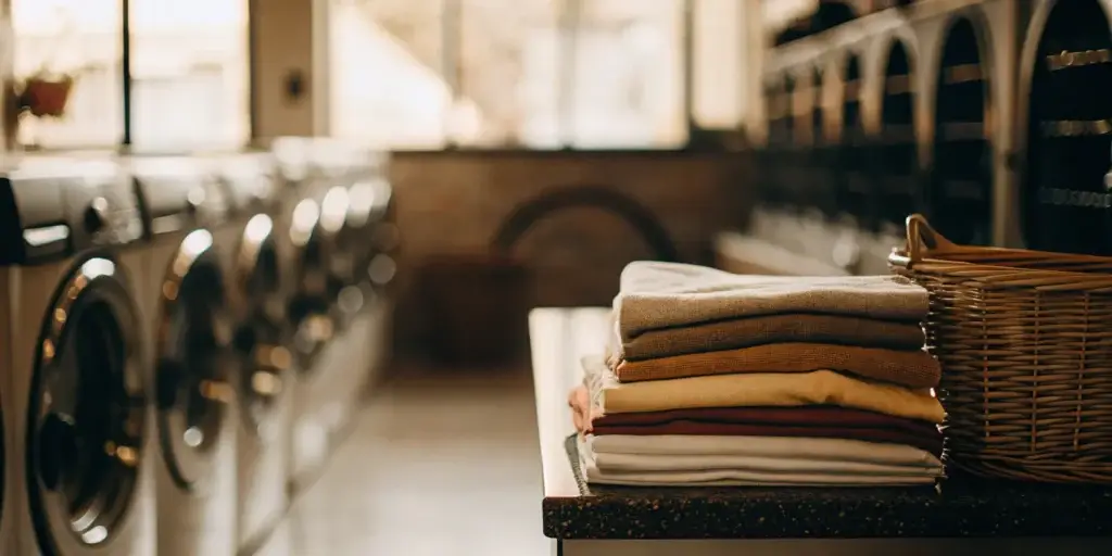 Best Oyster Bay Cove laundromat: Clean folded laundry.