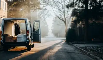 Laundry pickup van in Cold Spring Hills.