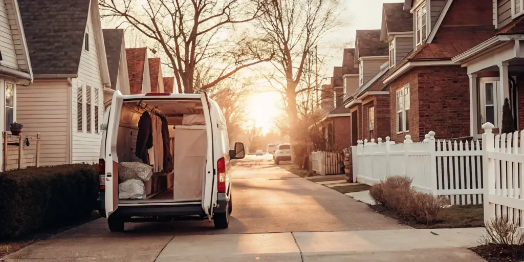 Laundry pickup service van in Hicksville.