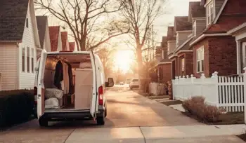 Laundry pickup service van in Hicksville.