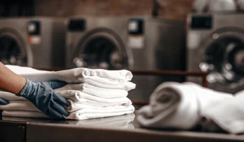 Clean, folded healthcare linens.
