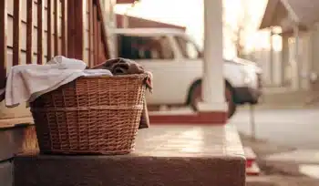 Albertson laundry basket ready for best pickup and delivery service.