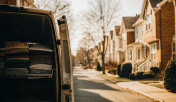 Carle Place laundry pickup and delivery van.