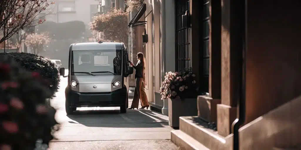 Laundry delivery van in North Hills.