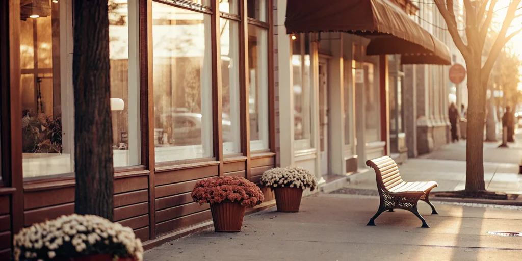 A welcoming street in Oyster Bay, location of the best local laundromat.