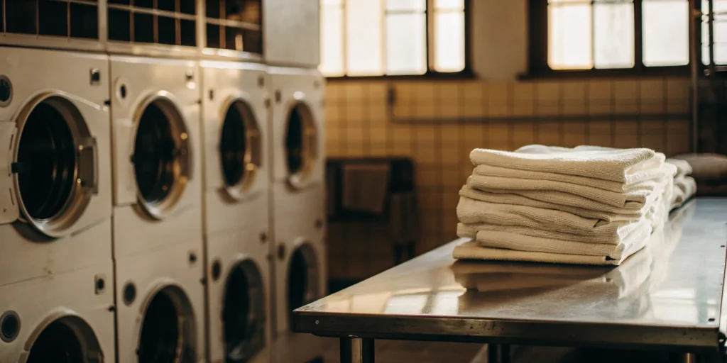 Clean, sanitized linens from a professional medical laundry service in Bayville.