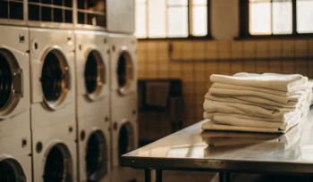 Clean, sanitized linens from a professional medical laundry service in Bayville.