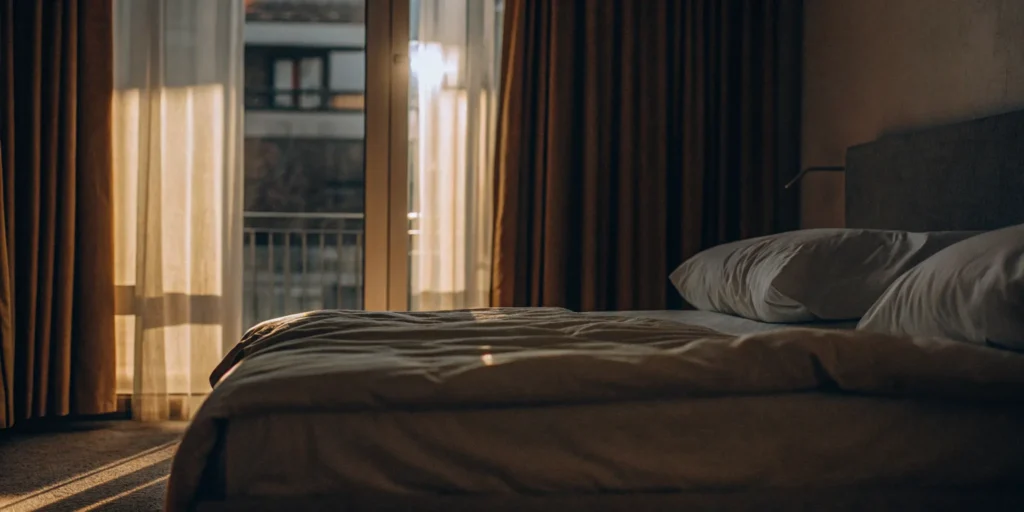 Clean, fluffy comforter on a bed. Oyster Bay Cove comforter cleaning service.