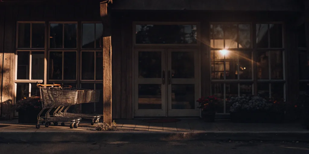 Laundry carts lined up outside the best laundromat in Sea Cliff.