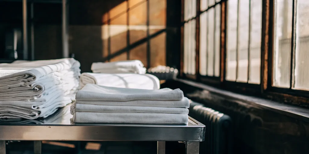 Professionally cleaned healthcare linen ready for delivery from a Centre Island provider.